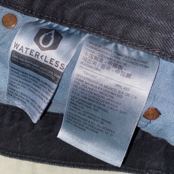 Levi’s 501 Original Black Denim Shorts Button Up Closure Raw Hem Bohemian - Picture 7 of 9